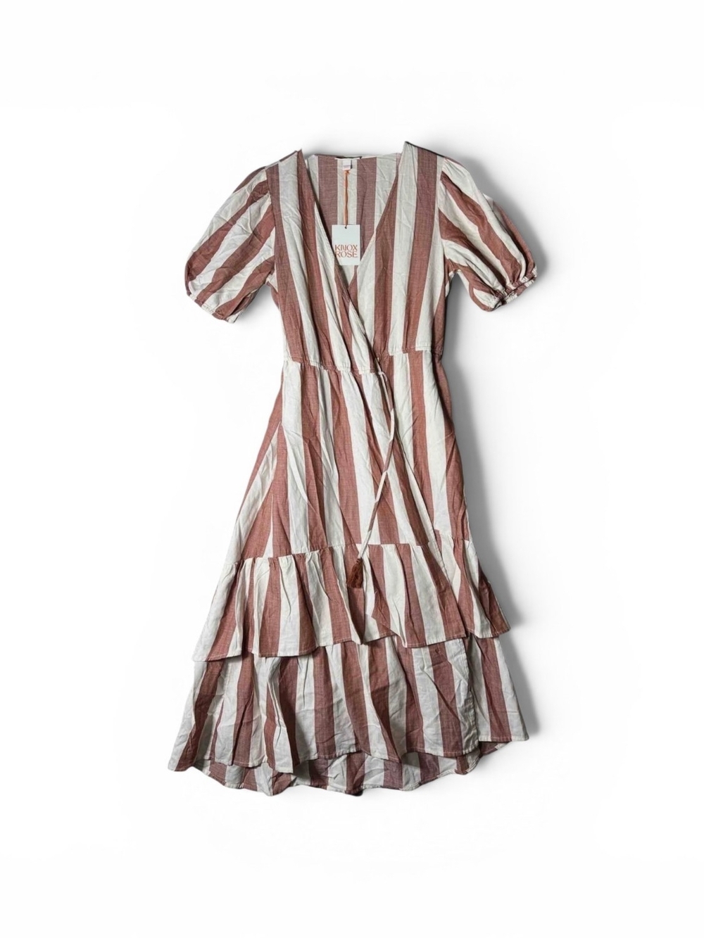 Knox Rose Striped Wrap Maxi Dress - Rose & White